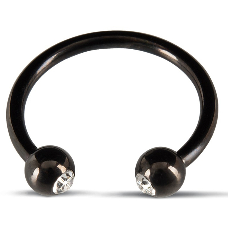 anneau de gland avec strass 28mm noir 2
