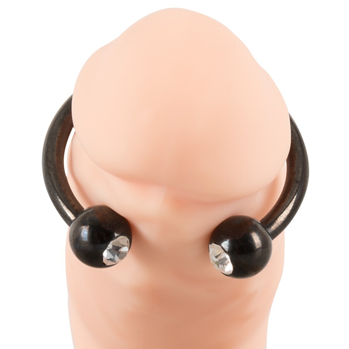 anneau de gland avec strass 28mm noir 3