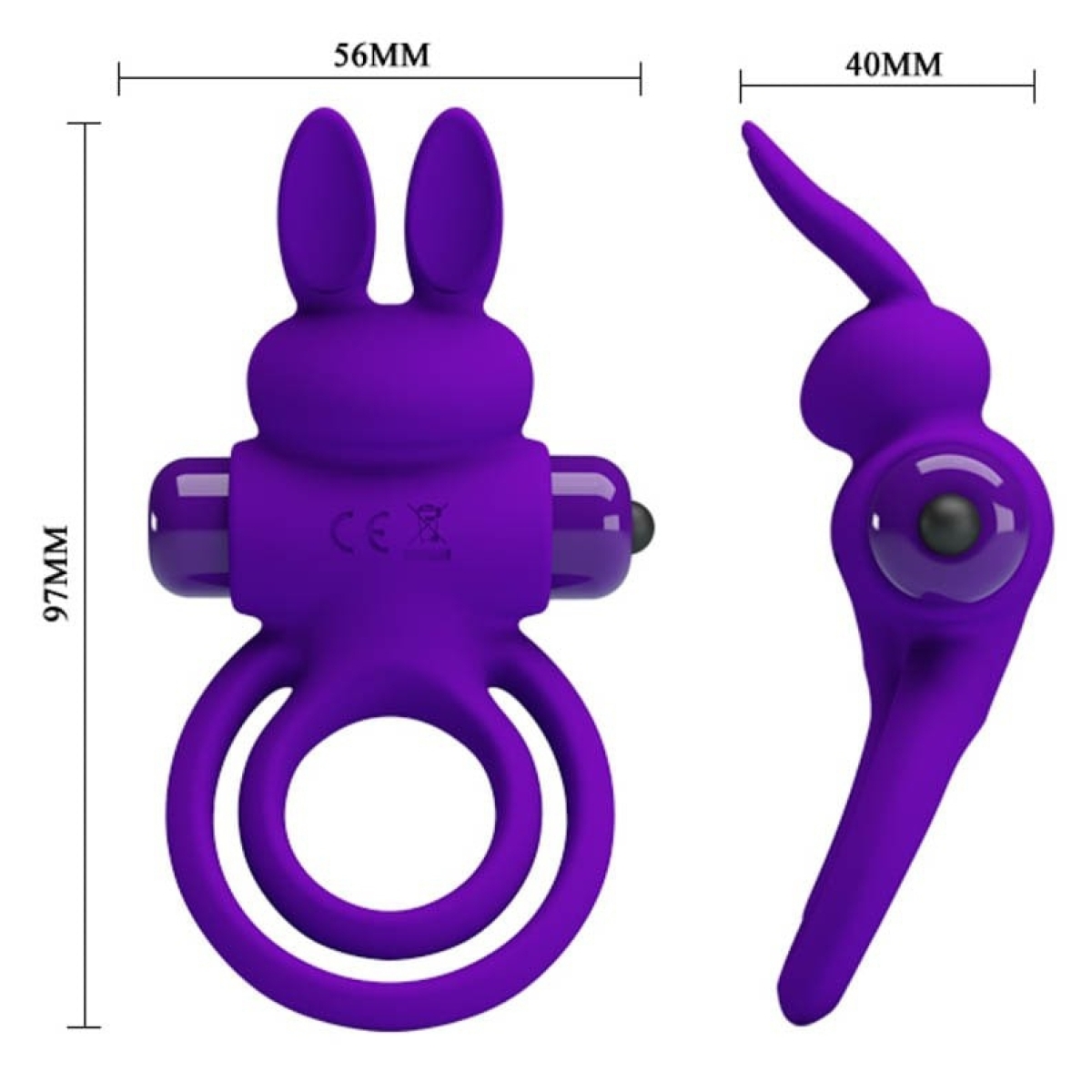 anneau vibrant avec rabbit bunny ring 27mm 5