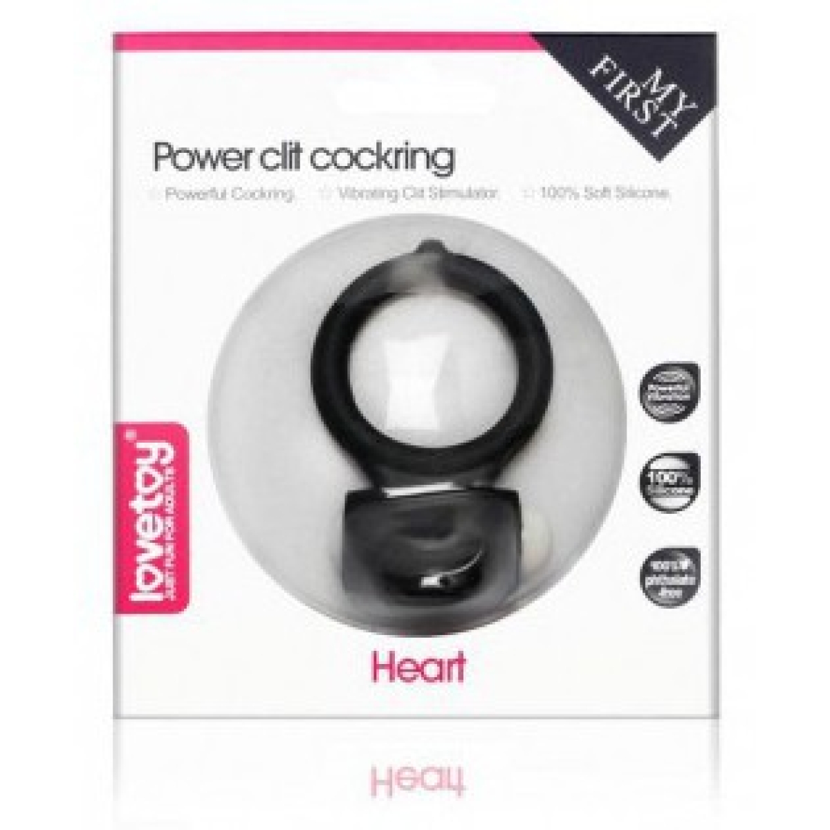 anneau vibrant power clit heart noir 1