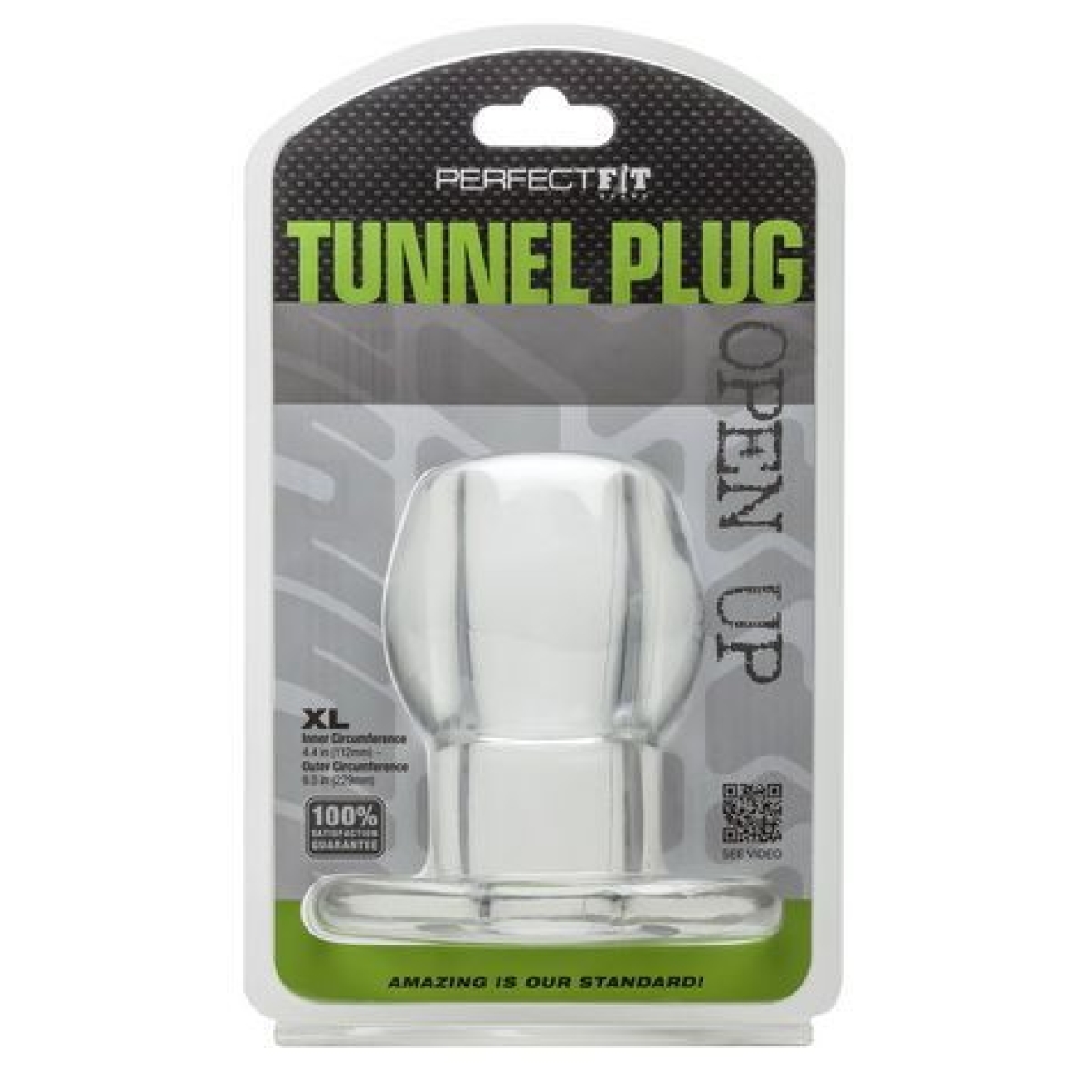 ass tunnel plug silicone transparent extra large 9 x 7 cm 1