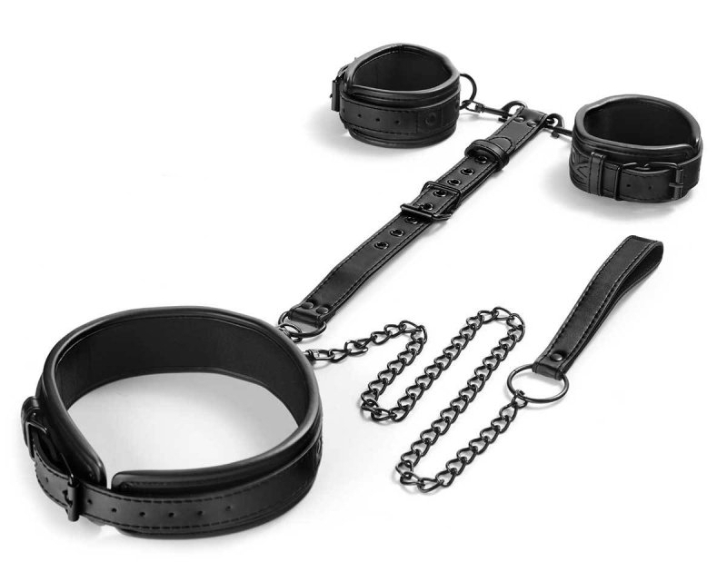 attaches poignets cou neckist noires