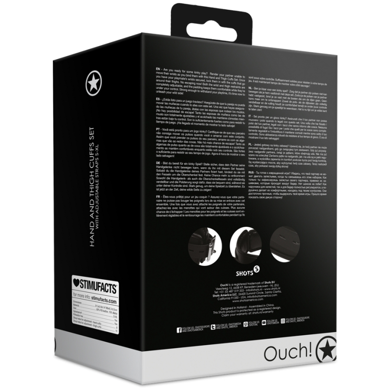 attaches poignets et cuisses wrist cuffs noir 7