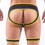 backless snax noir jaune 1