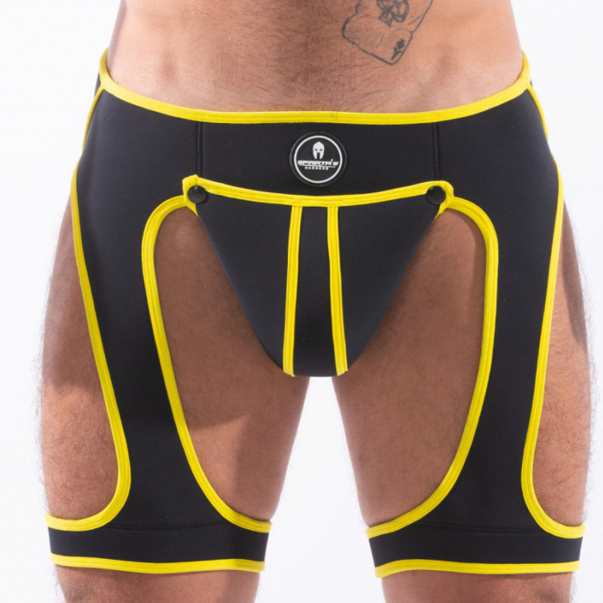 backless snax noir jaune