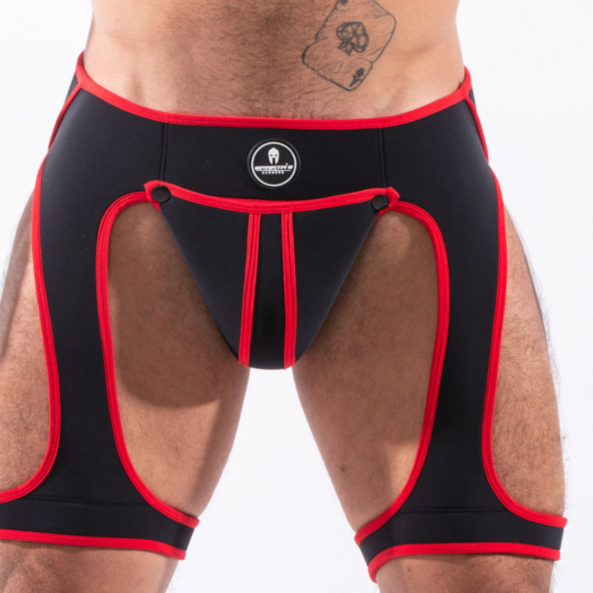 backless snax noir rouge