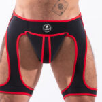 backless snax noir rouge