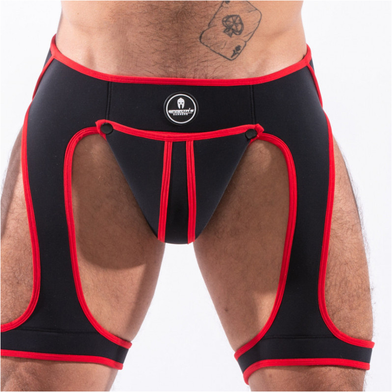 backless snax noir rouge