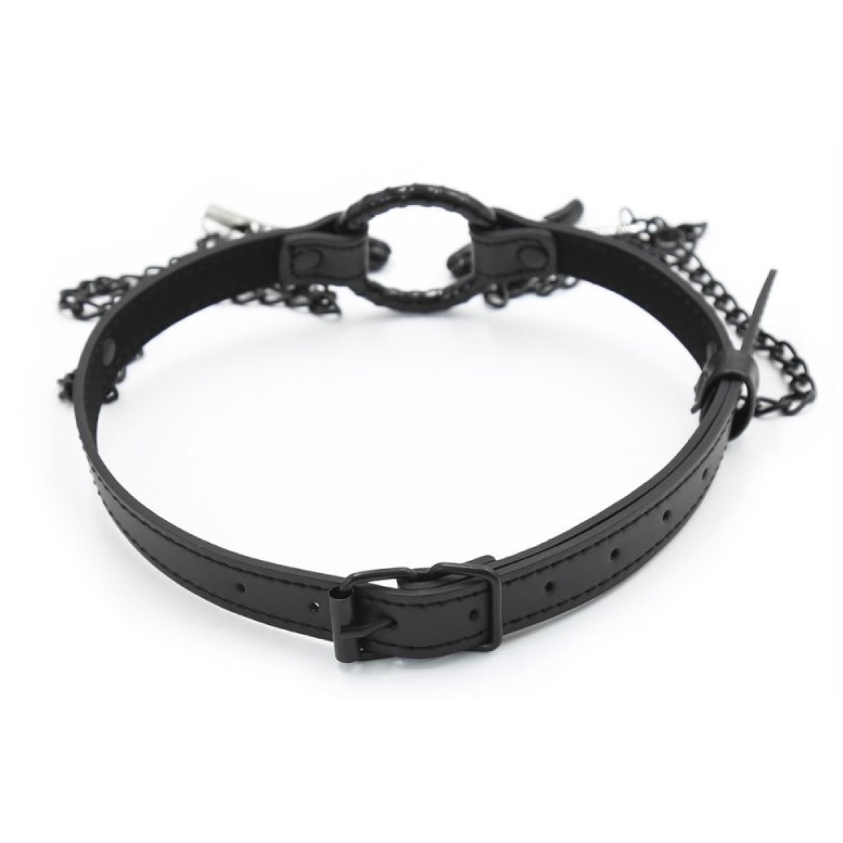 baillon anneau et pince tetons gag nip noir 5