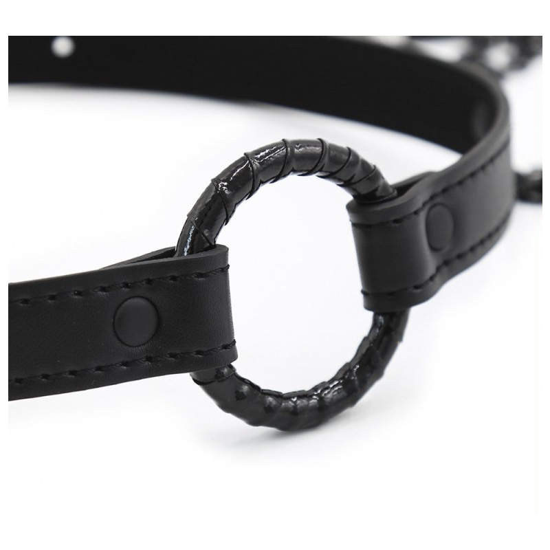 baillon anneau et pince tetons gag nip noir 6