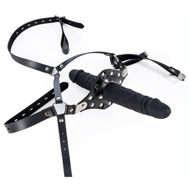 baillon avec gode strap dick 12cm 3