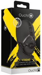 baillon boule avec crochet nasal gag noise noir 1