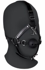 baillon boule avec crochet nasal gag noise noir