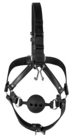 baillon boule avec crochet nasal gag noise noir 3