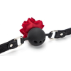 baillon boule avec rose bud gag noir 1