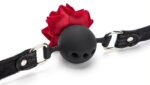 baillon boule avec rose bud gag noir 1