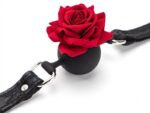 baillon boule avec rose bud gag noir 2
