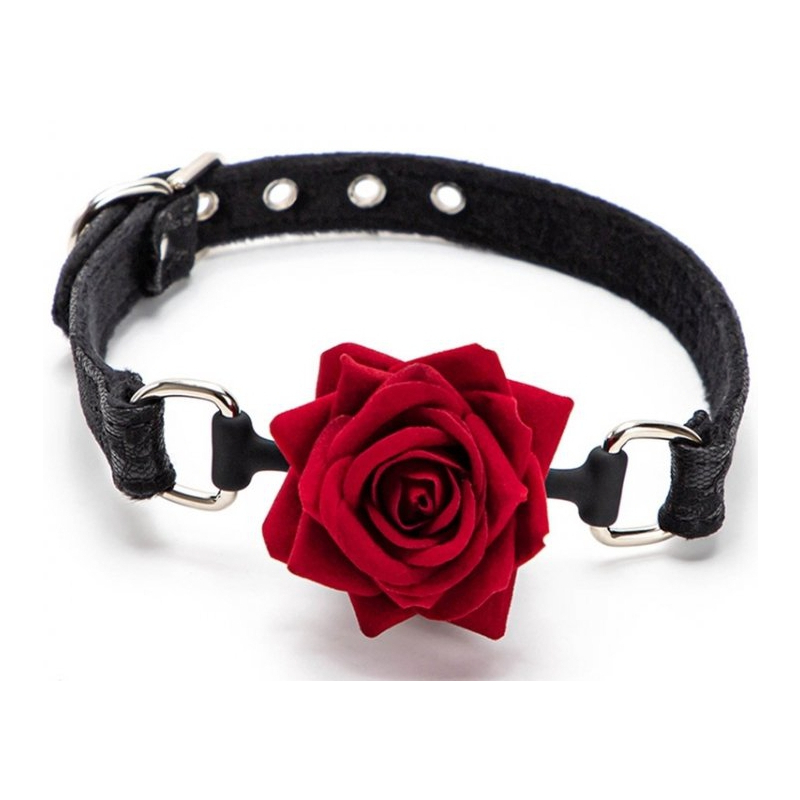 baillon boule avec rose bud gag noir