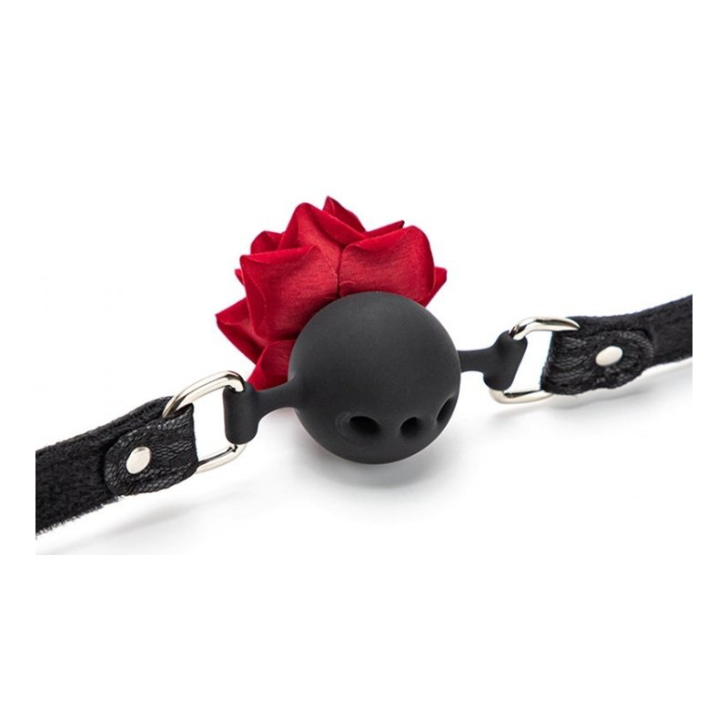 baillon boule avec rose bud gag rose 1