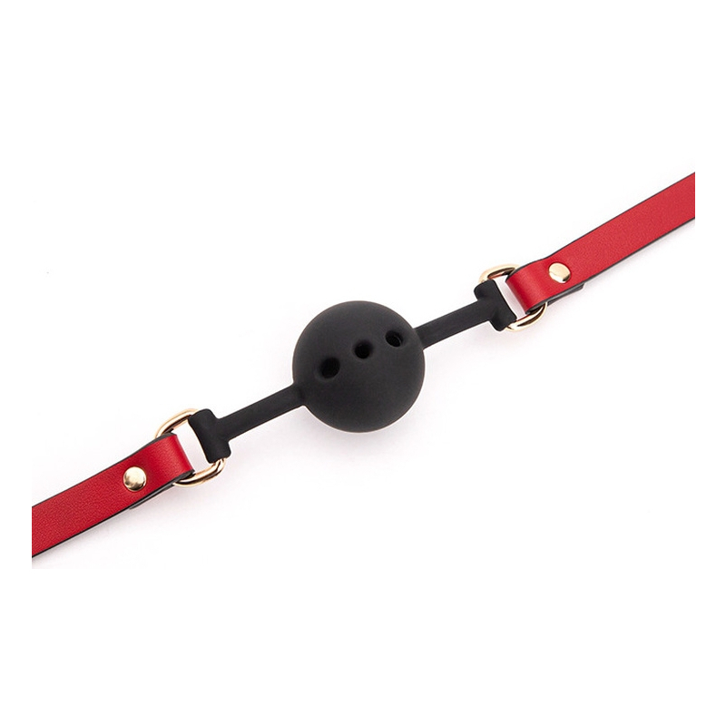 baillon boule liny thin noir rouge 1