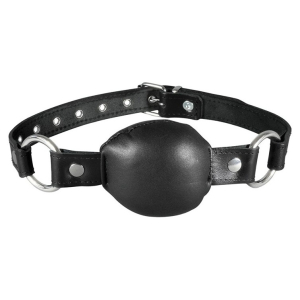 baillon en cuir silence gag noir