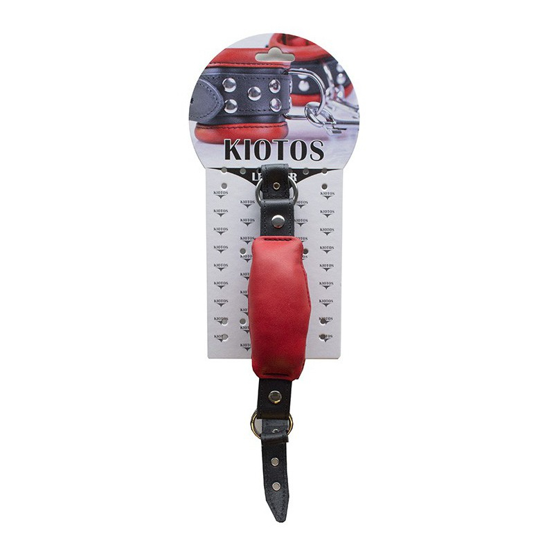 baillon en cuir silence stick rouge 1