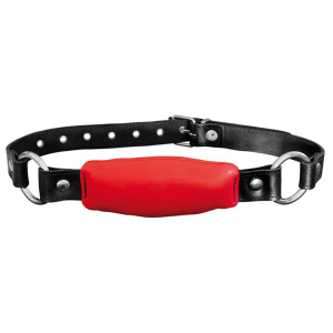 baillon en cuir silence stick rouge