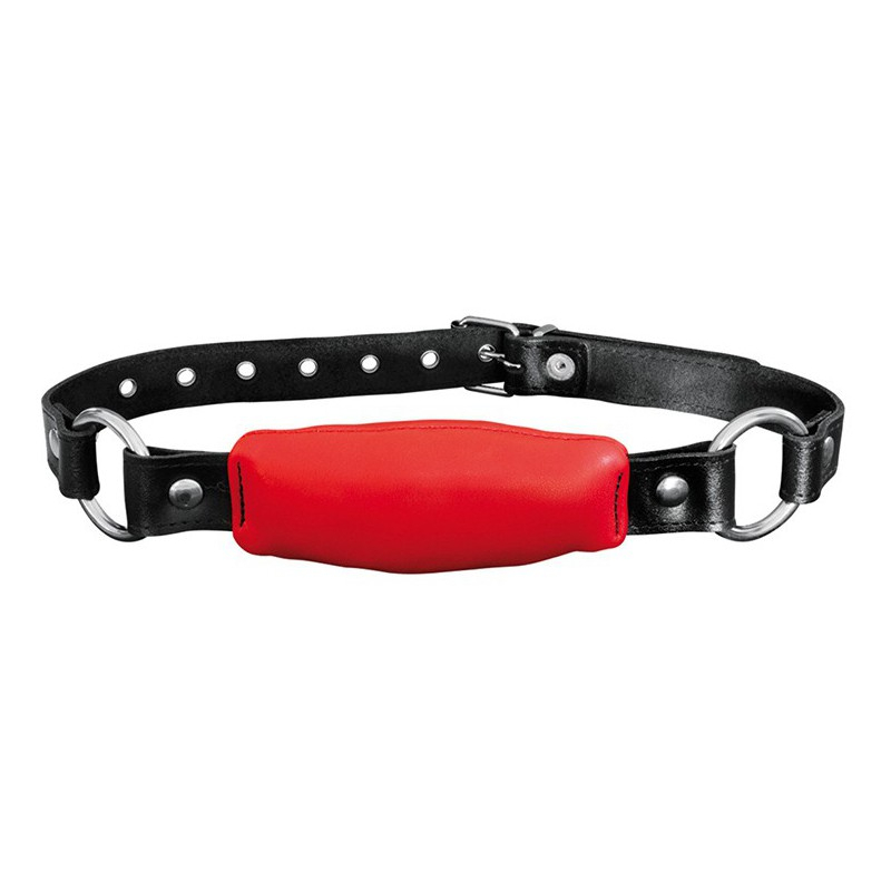 baillon en cuir silence stick rouge