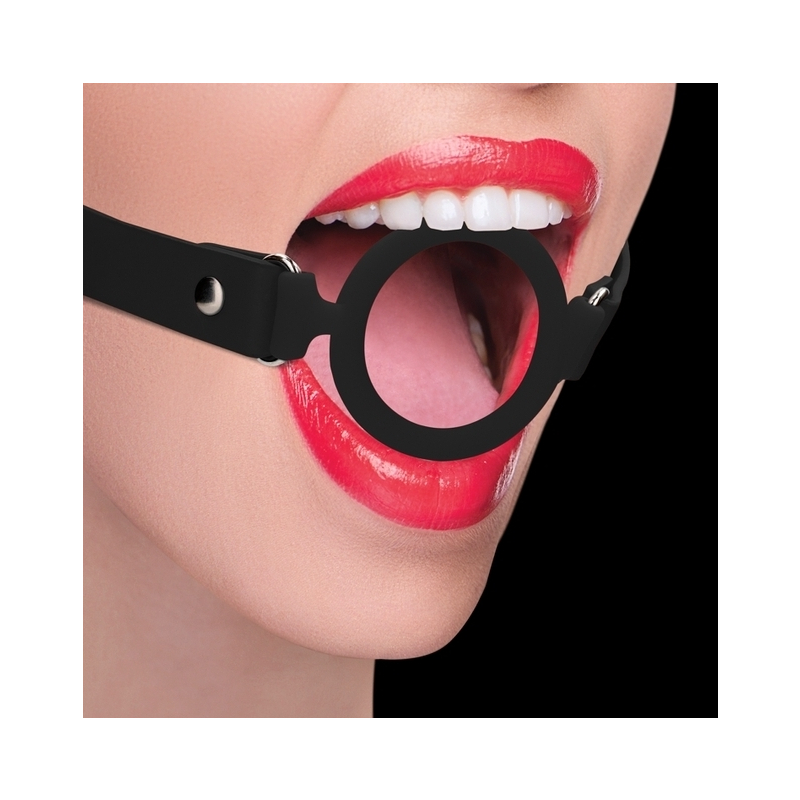 baillon en silicone ring gag 40mm noir 1