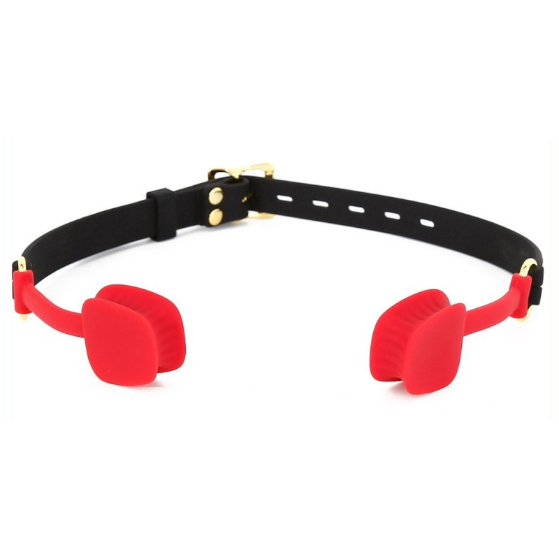 baillon en silicone zen open noir rouge 1