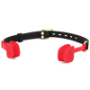 baillon en silicone zen open noir rouge