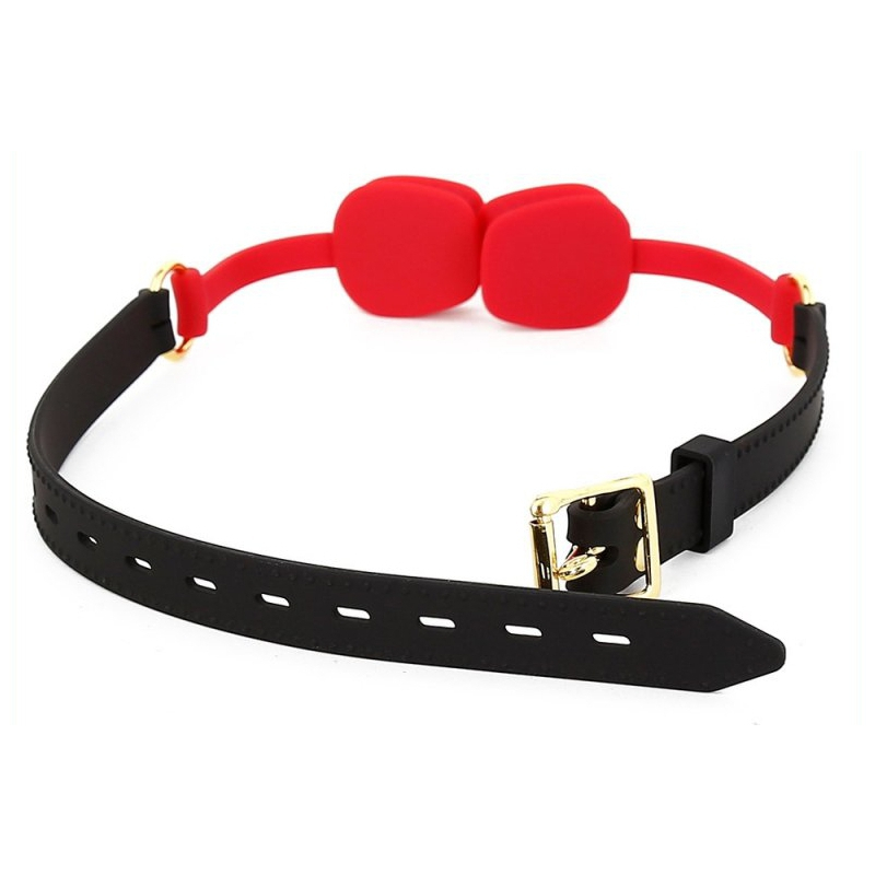 baillon en silicone zen open noir rouge 2