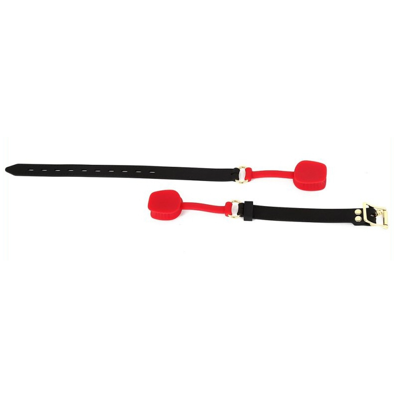 baillon en silicone zen open noir rouge 3