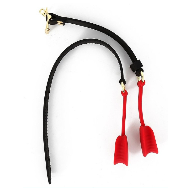 baillon en silicone zen open noir rouge 4
