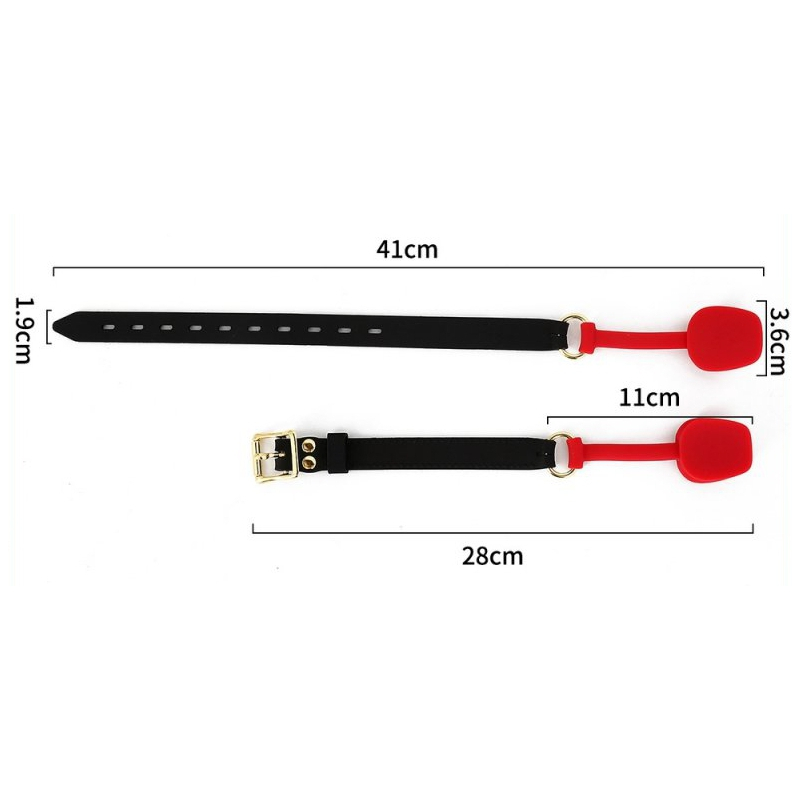 baillon en silicone zen open noir rouge 5