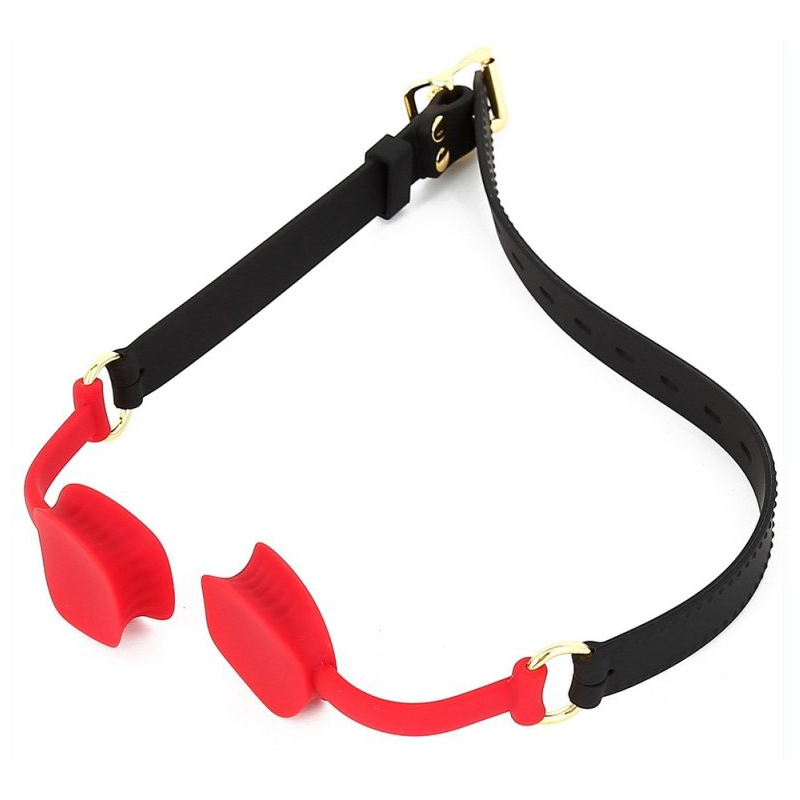 baillon en silicone zen open noir rouge 6