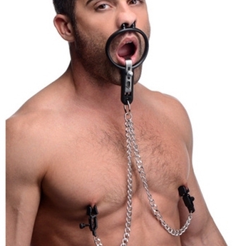 baillon et pinces tetons degraded mouth 2