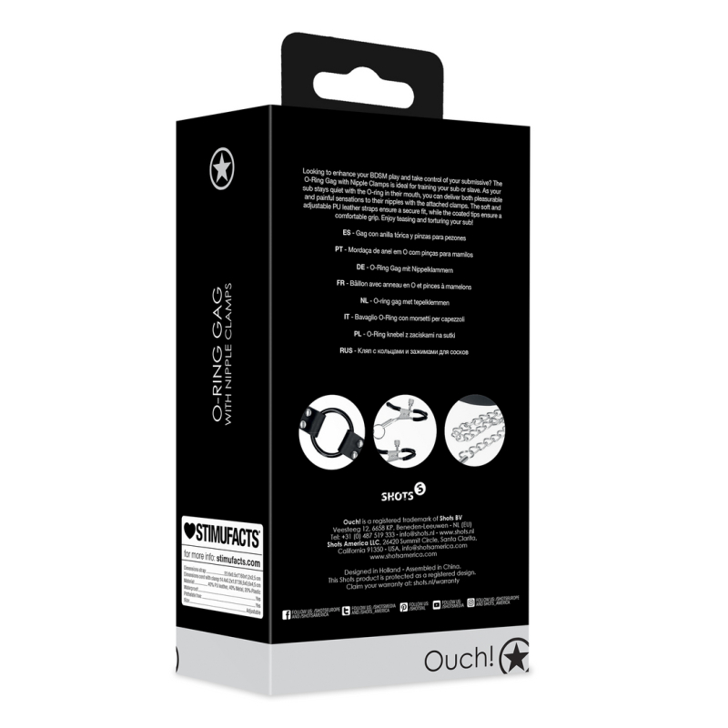 baillon et pinces tetons o ring 5cm 3