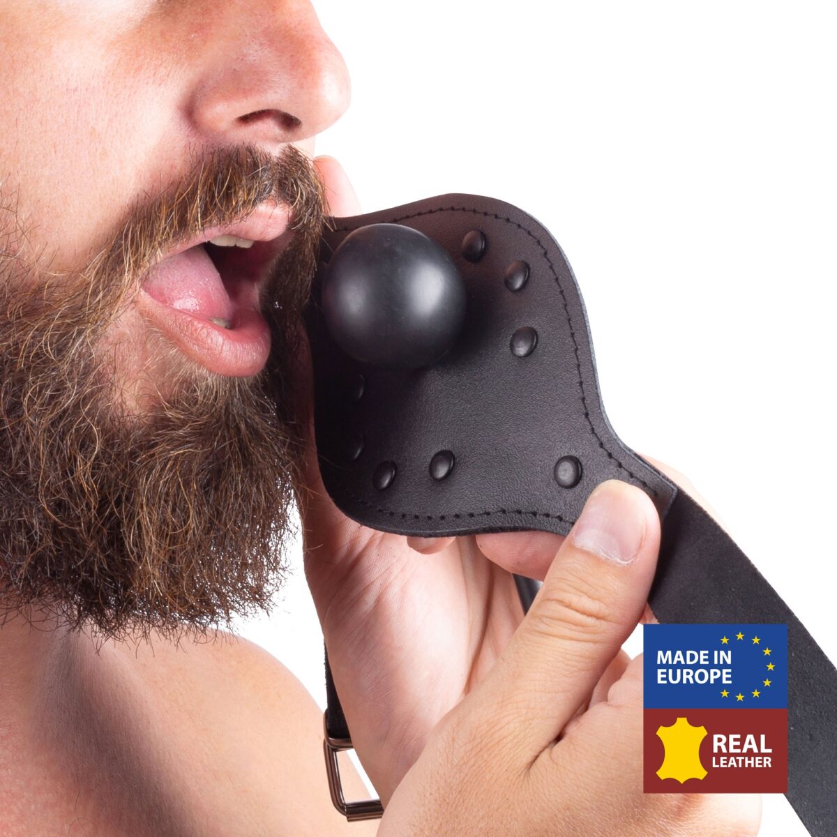 baillon gonflable en cuir avec boule 1