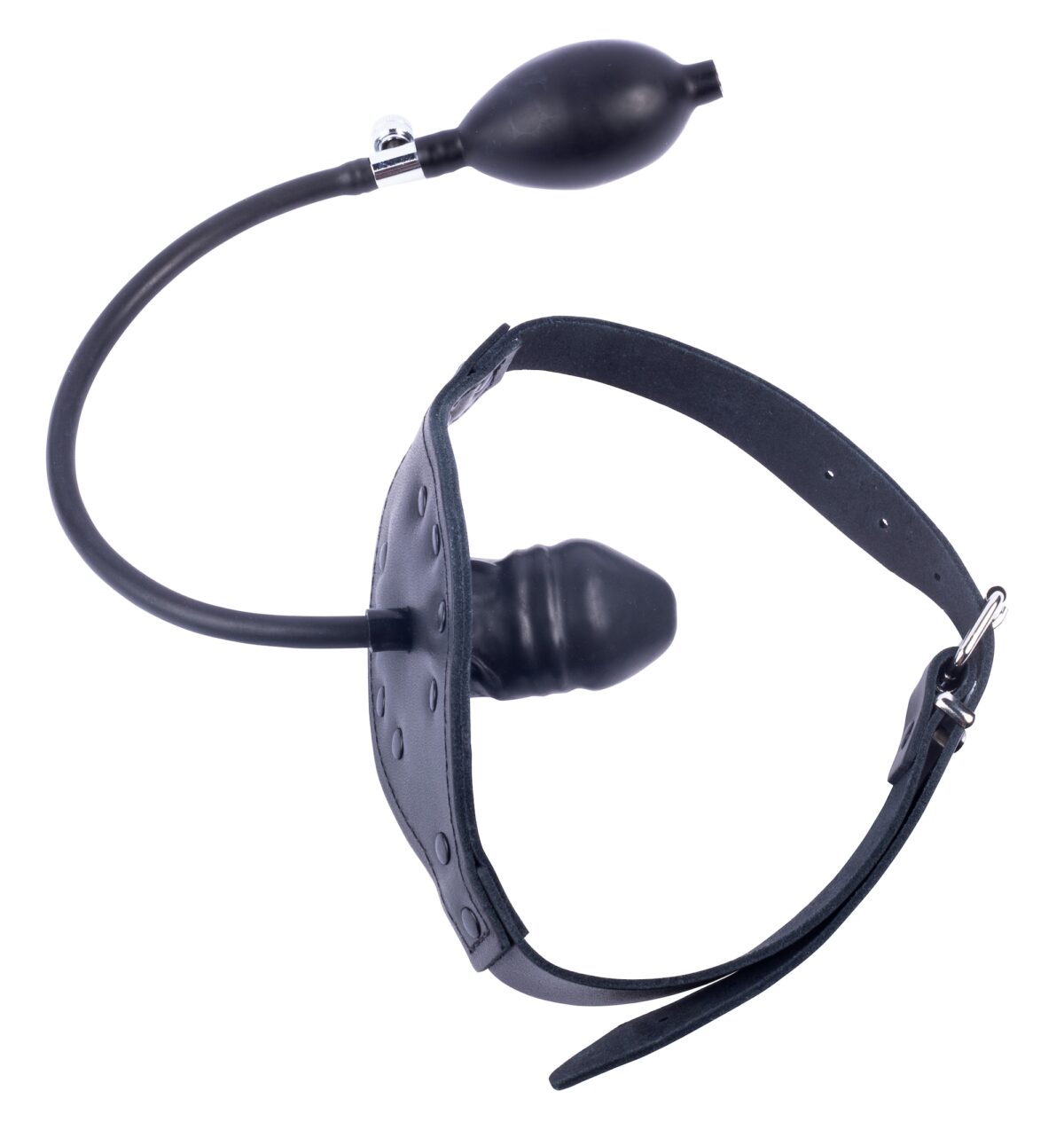 baillon gonflable en cuir embout penis 6cm 2