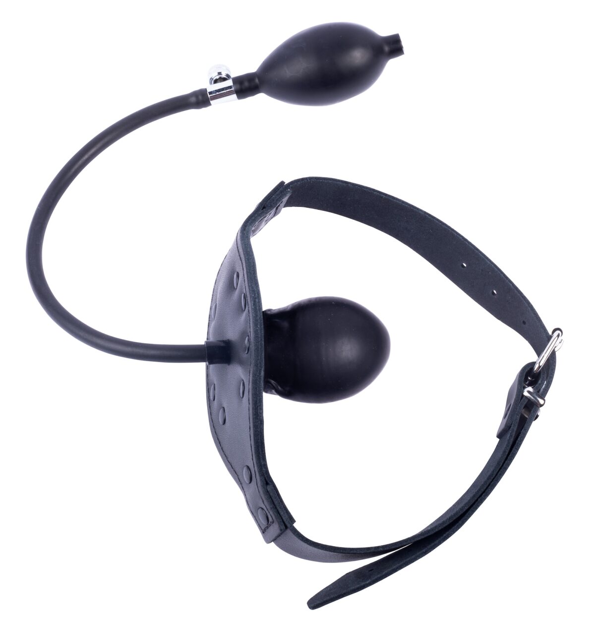 baillon gonflable en cuir embout penis 6cm 3