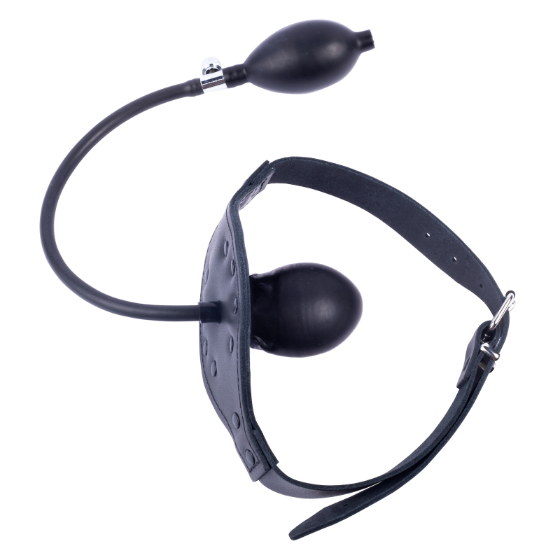 baillon gonflable en cuir embout penis 6cm 3