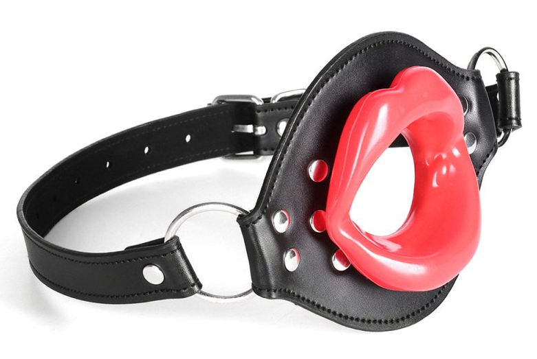 baillon lips gag noir rouge