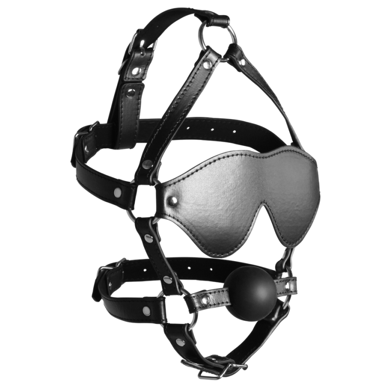 baillon museliere avec boule et masque gag xtreme noir 2