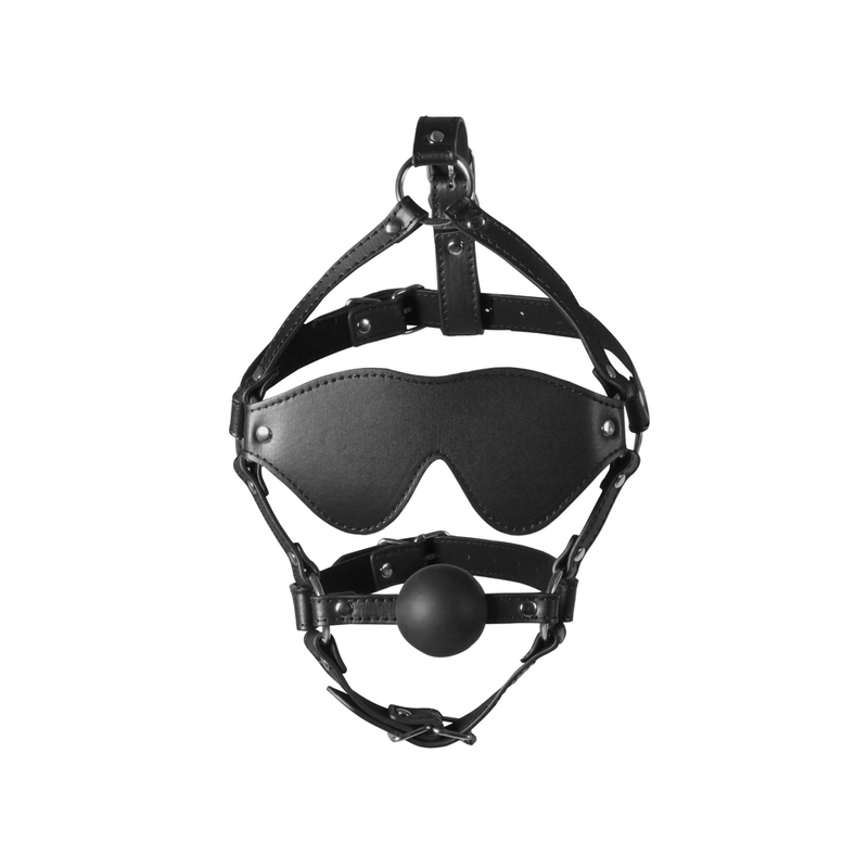 baillon museliere avec boule et masque gag xtreme noir 3