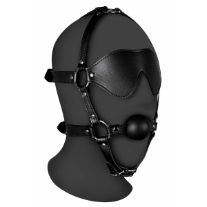 baillon museliere avec boule et masque gag xtreme noir