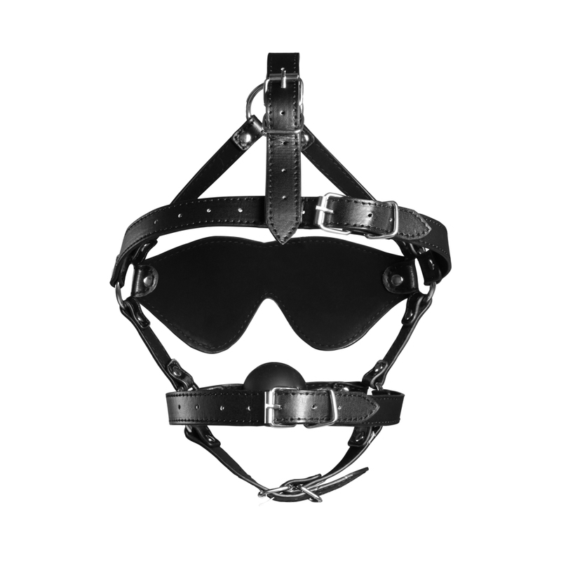 baillon museliere avec boule et masque gag xtreme noir 4