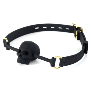 baillon tete de mort skull noir