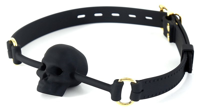 baillon tete de mort skull noir