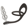 ballstretcher et plug bijou en metal beaded star fucker 8 x 27cm